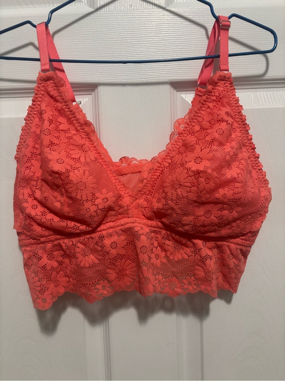 aerie Coral Lace Longline Bralette